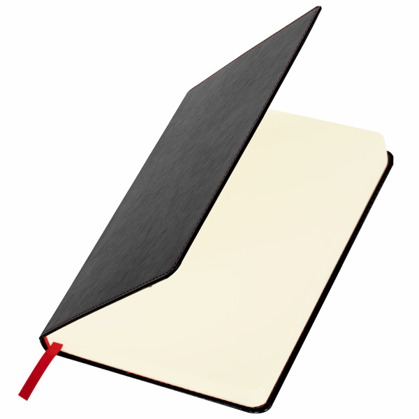 Ежедневник недатированный А5 138х213 мм BRAUBERG "Office", под кожу, 160 л., черный, 113290 - Ежедневники с покрытием "под кожу и ткань"