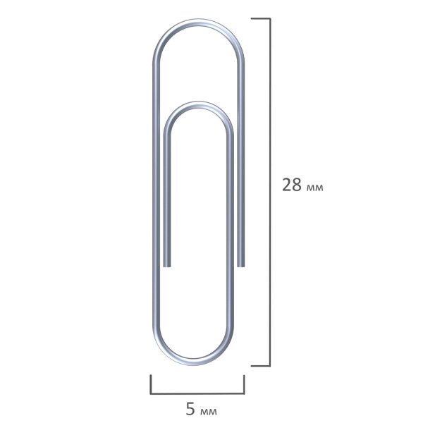 Скрепки STAFF, 28 мм, оцинкованные, 100 шт., в картонной коробке, 270451 - Скрепки канцелярские