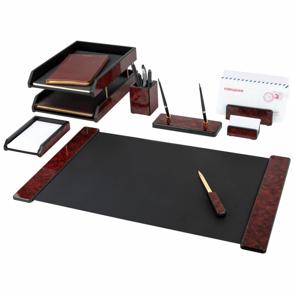 Набор настольный GALANT "Amaranth" из дерева, 8 предметов, цвет "красный бёрлвуд", 238166 - Настольные наборы и аксессуары из дерева