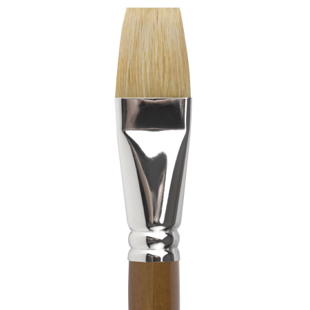 Кисть художественная профессиональная BRAUBERG ART CLASSIC, щетина, плоская, № 30, длинная ручка, 200726 - Кисти художественные из натурального волоса