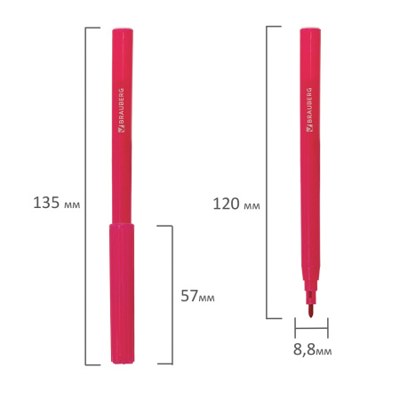 Фломастеры BRAUBERG "Wonderful butterfly", 18 цветов, вентилируемый колпачок, пласт. упаковка, увеличенный срок службы, 150523 - Фломастеры классические