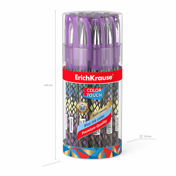 Ручка шариковая ERICH KRAUSE ColorTouch "Purple python", СИНЯЯ, узел 0,7 мм, линия письма 0,35 мм, 50743 - Ручки шариковые неавтоматические