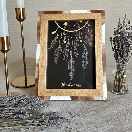 Рамка из мангового дерева BRAUBERG LOFT BROWN STONE, фото 13х18 см, акриловый экран, 17х22 см, 391288 - Рамки для дипломов, сертификатов, грамот, фотографий