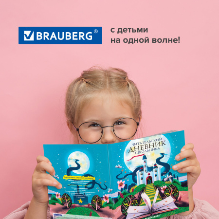 Дневник читательский А5 40 л., твердый, глянцевая ламинация, цветной блок, BRAUBERG, "Замок", 113449 - Дневники универсальные