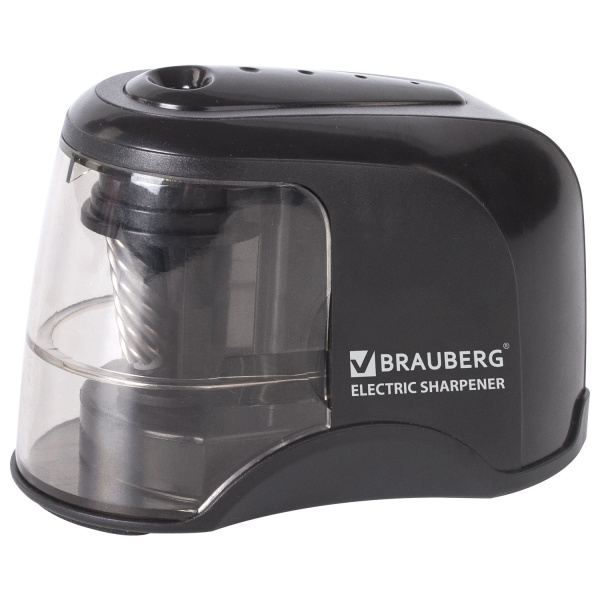 Точилка электрическая BRAUBERG "JET", питание от 4 батареек АА, спиралевидное лезвие, 228426 - Точилки электрические