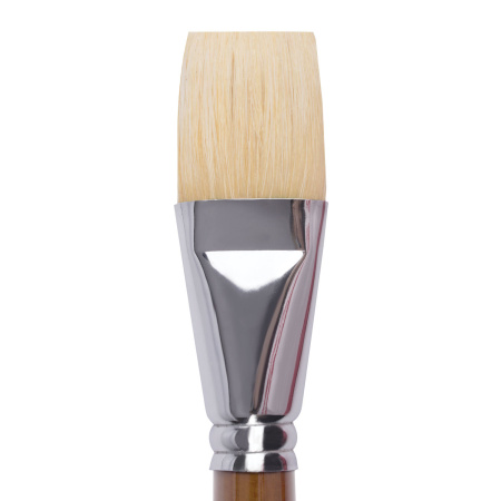 Кисть художественная профессиональная BRAUBERG ART CLASSIC, щетина, плоская, № 36, длинная ручка, 200727 - Кисти художественные из натурального волоса
