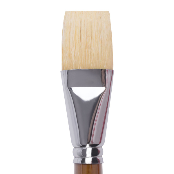 Кисть художественная профессиональная BRAUBERG ART CLASSIC, щетина, плоская, № 36, длинная ручка, 200727 - Кисти художественные из натурального волоса