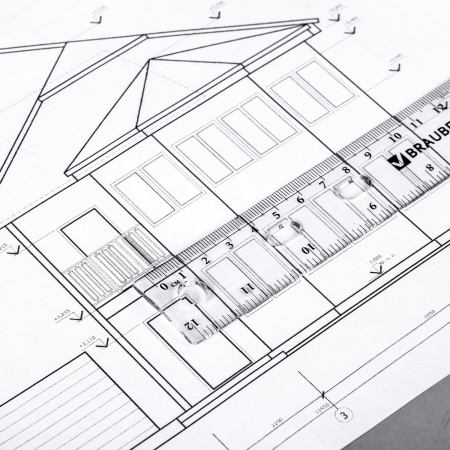 Линейка пластиковая 30 см, BRAUBERG "Crystal", прозрачная, 210284 - Линейки