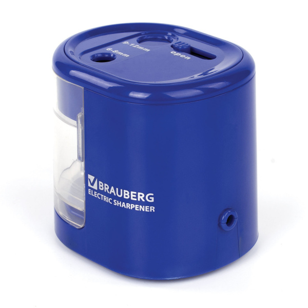 Точилка электрическая BRAUBERG "STANDARD", 2 отверстия для карандашей (включая утолщенные), питание от 4 батареек АА, 228423 - Точилки электрические