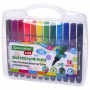 Фломастеры в пластиковом кейсе трехгранные утолщенные УЛЬТРАСМЫВАЕМЫЕ, BRAUBERG KIDS, 12 цветов, 152191 - Фломастеры классические
