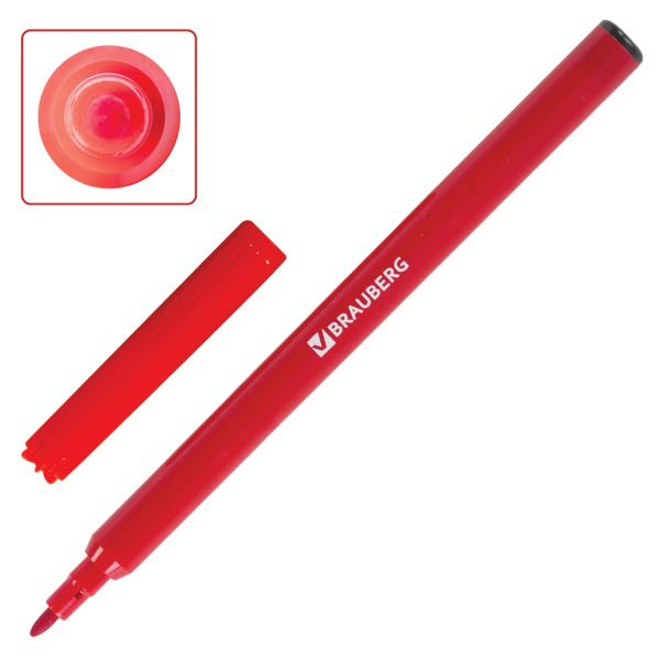 Фломастеры BRAUBERG "АКАДЕМИЯ", 12 цветов, вентилируемый колпачок, ПВХ упаковка, 151411 - Фломастеры классические