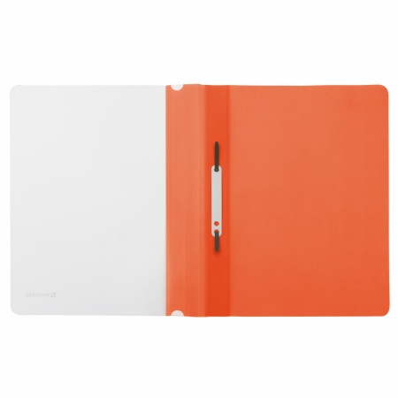 Скоросшиватель пластиковый BRAUBERG, А4, 130/180 мкм, оранжевый, 228673 - Папки-скоросшиватели мягкие