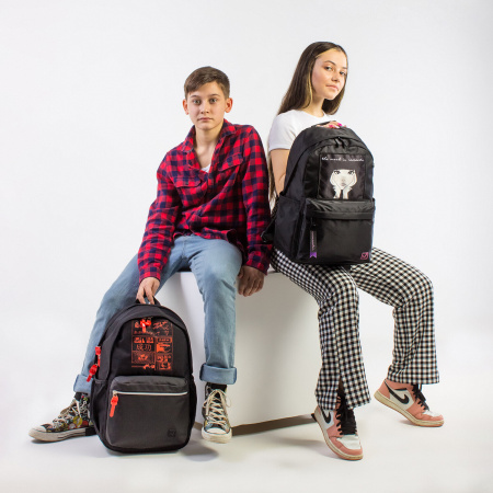 Рюкзак BRAUBERG FASHION CITY универсальный, "Manga Anime", черный, 46х31х15 см, 270811 - Рюкзаки городские для старшеклассников и студентов