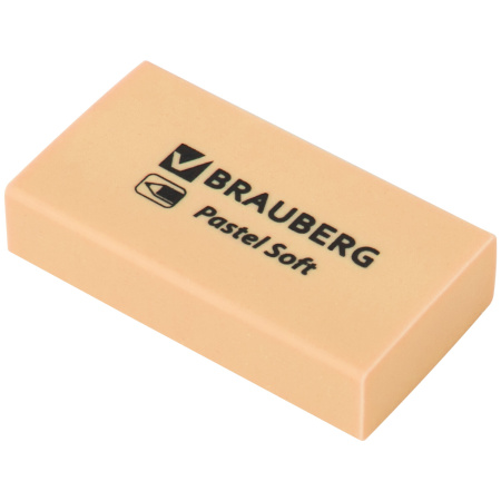 Ластики BRAUBERG PASTEL SOFT, размер ластика 45х25х10 мм, экологичный ПВХ, 1 шт, 271340 - Ластики классические
