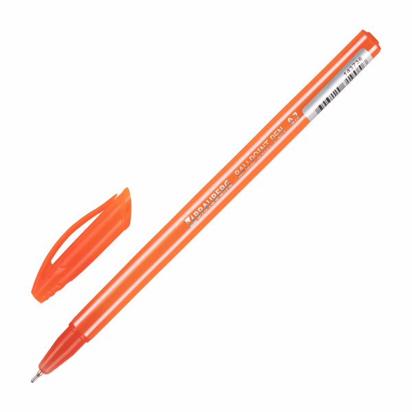 Ручка шариковая масляная BRAUBERG STRIPES, СИНЯЯ, корпус ассорти, узел 0,7 мм, линия письма 0,35 мм, 143736 - Ручки шариковые неавтоматические