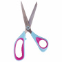 Ножницы BRAUBERG "Universal", 216 мм бирюзово-фиолетовые, ассиметричные, ребристые резиновые вставки, 236453 - Ножницы универсальные
