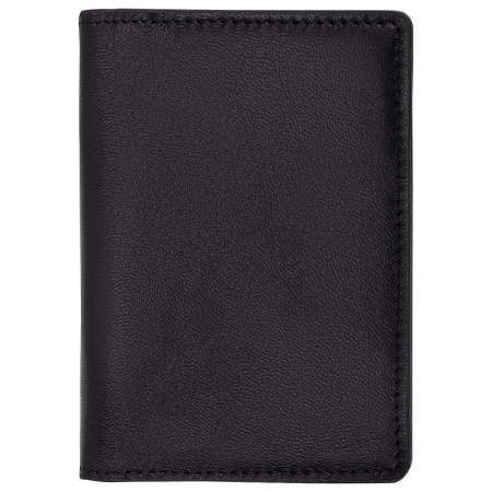 Обложка для паспорта и документов 7 в 1 натуральная кожа, без тиснения, черная, BRAUBERG, 238196 - Обложки для паспорта