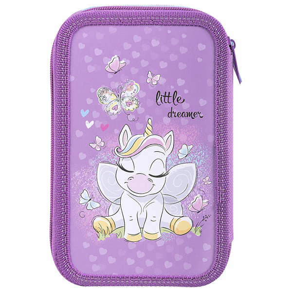 Пенал ПИФАГОР, 3 отделения, ламинированный картон, 19х11 см, "Sweet Dreamer", 271545 - Пеналы каркасные