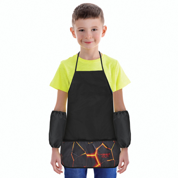 Фартук с нарукавниками BRAUBERG, 45x54 см, 3 кармана, "Keep out", 271050 - Аксессуары для рисования