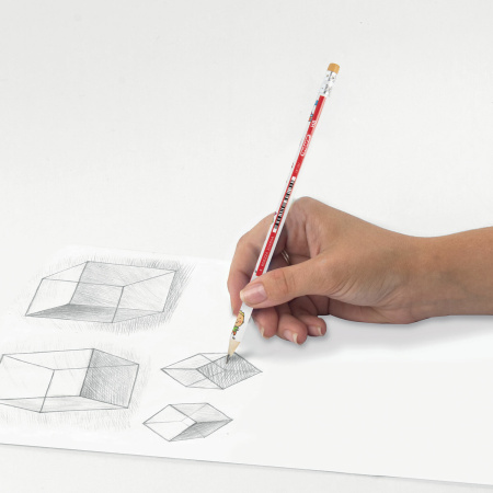 Карандаш чернографитный ПИФАГОР "ЭНИКИ-БЕНИКИ", 1 шт., HB, с ластиком, корпус ассорти, 181787 - Карандаши чернографитные