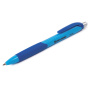 Ручка шариковая автоматическая с грипом BRAUBERG "Juicy", СИНЯЯ, корпус ассорти, узел 0,7 мм, линия письма 0,35 мм, 141546 - Ручки шариковые автоматические