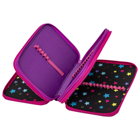 Пенал BRAUBERG, 3 отделения, полиэстер, 21х14 см, "Pop Style", 271550 - Пеналы каркасные