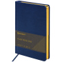 Ежедневник недатированный А5 138х213 мм BRAUBERG "Iguana" под кожу, 160 л, темно-синий, 125091 - Ежедневники с покрытием "под кожу и ткань"