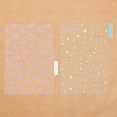 Набор ацетатных разделителей с фольгированием для планера «Единороги», 6 листов, размер 16*25 см - Разделители для планера