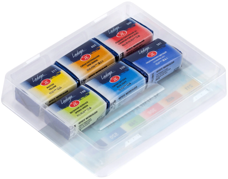 Набор художественных акварельных красок - Летняя практика в пластиковом коррексе 6 шт х 2,5 мл «Ладога»