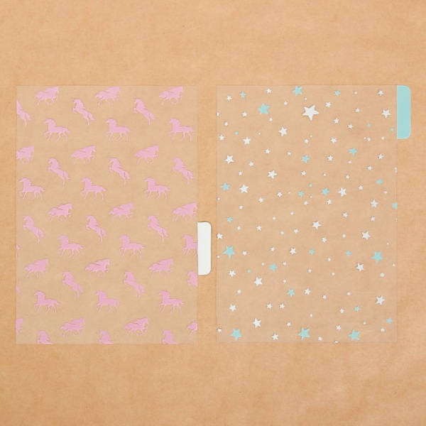 Набор ацетатных разделителей с фольгированием для планера «Единороги», 6 листов, размер 16*25 см - Разделители для планера