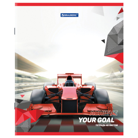 Тетрадь А5 48 л. BRAUBERG скоба, клетка, обложка картон, "Sport Club" (микс в спайке), 404363 - Тетради 40-48 листов