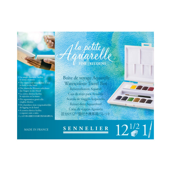 Набор акварели "La Petite Aquarelle" Sennelier для путешествий в полукюветах, 12 цветов, пластик - Акварель художественная в наборах