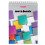 Блокнот А5 146х205 мм, 80 л., гребень, картон, жесткая подложка, клетка, BRAUBERG, "Кубы", 129819 - Блокноты
