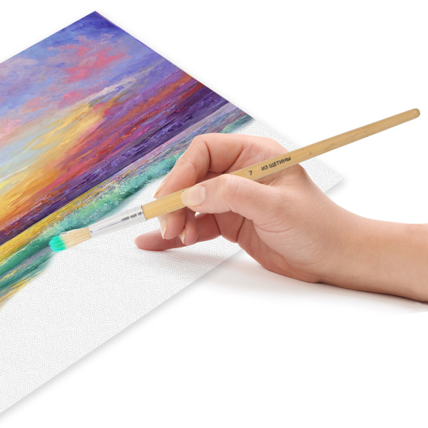 Кисть BRAUBERG, щетина, круглая, № 7, 200198 - Кисти для рисования