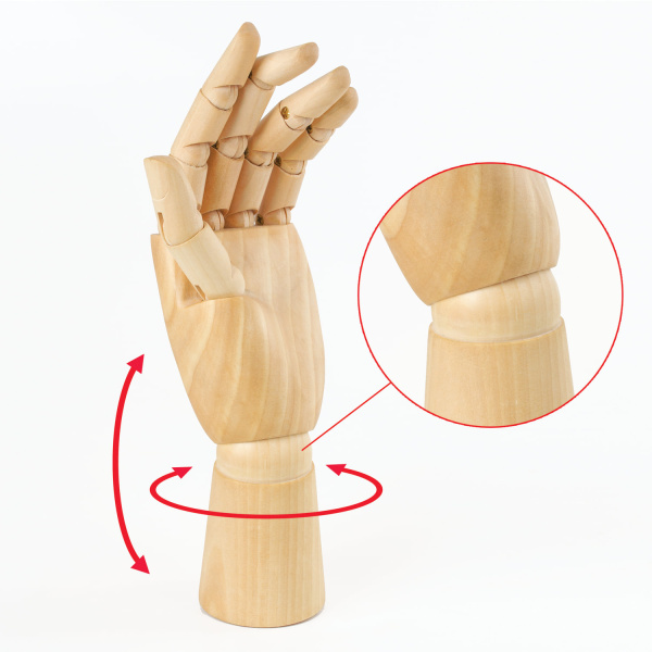 Манекен художественный BRAUBERG ART CLASSIC "РУКА", высота 25 см., женская левая, дерево, 191298 - Манекены