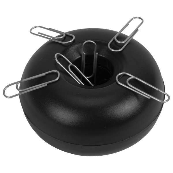 Скрепочница магнитная STAFF, прозрачный/черный корпус, 226825 - Диспенсеры для скрепок