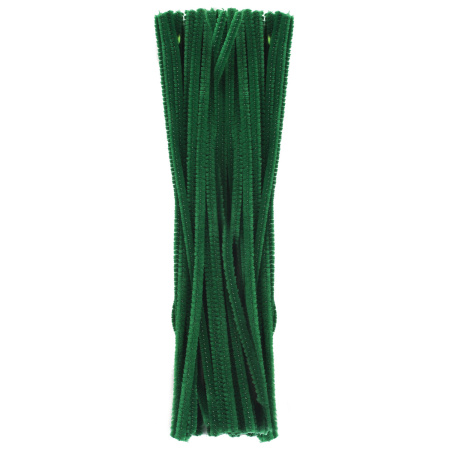 Проволока синельная для творчества "Пушистая", зеленая, 30 шт., 0,6х30 см, ОСТРОВ СОКРОВИЩ, 661535 - Проволока синельная (пушистая)