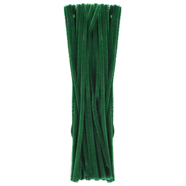 Проволока синельная для творчества "Пушистая", зеленая, 30 шт., 0,6х30 см, ОСТРОВ СОКРОВИЩ, 661535 - Проволока синельная (пушистая)