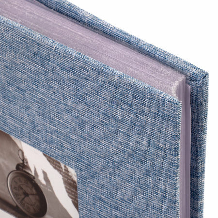 Фотоальбом BRAUBERG "Джинс" на 200 фото 10х15 см, ткань, бумажные страницы, переплет, бокс, 391173 - Фотоальбомы