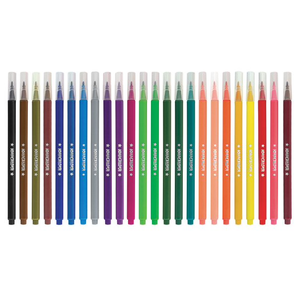 Фломастеры ЮНЛАНДИЯ 24 цвета, "ЗООПАРК", трехгранные, вентилируемый колпачок, 151427 - Фломастеры классические