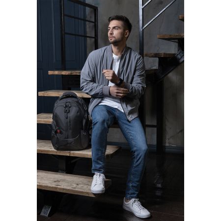 Рюкзак GERMANIUM "S-02" универсальный, с отделением для ноутбука, усиленная ручка, черный, 47х31х16 см, 226948 - Рюкзаки с отделением для ноутбука