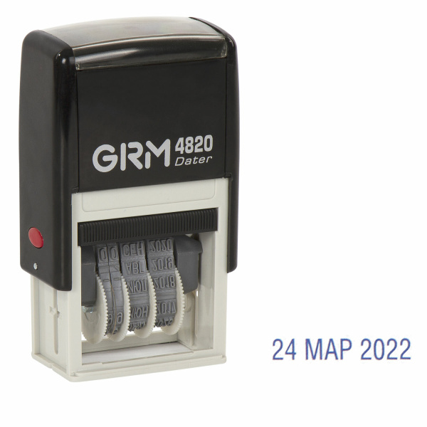 Датер-мини месяц буквами, оттиск 22х4 мм синий, GRM 4820, 124361131 - Датеры