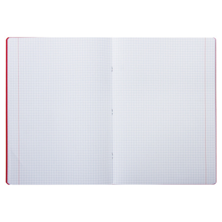 Тетрадь А4, 40 листов, BRAUBERG "Metropolis", скоба, клетка, обложка пластик, КРАСНЫЙ, 403401 - Тетради формата А4