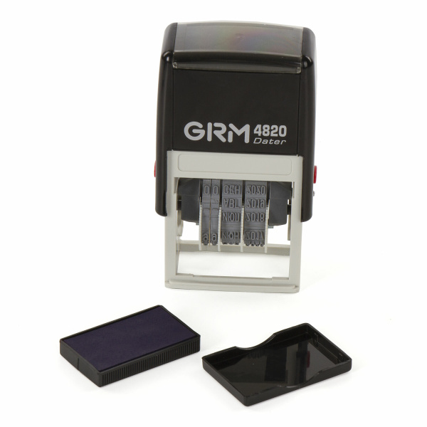 Датер-мини месяц буквами, оттиск 22х4 мм синий, GRM 4820, 124361131 - Датеры
