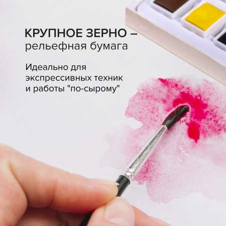 Бумага для акварели 300 г/м2 360x460 мм крупное зерно, 10 листов, BRAUBERG ART PREMIERE, 113229 - Альбомы и бумага для акварели и масла