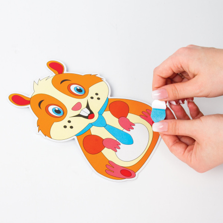 Набор для творчества "Аппликация из фетра", "Хомяк", основа 20х15 см, ЮНЛАНДИЯ, 662388 - Создание аппликаций