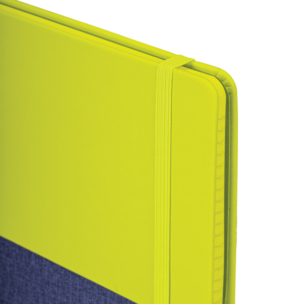 Блокнот А5 (148х218 мм), BRAUBERG "DUO", под кожу с резинкой, 80 л., клетка, зеленый/фиолетовый, 113430 - Бизнес-блокноты и бизнес-тетради