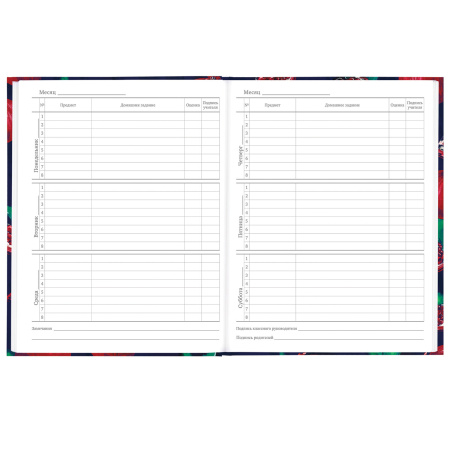 Дневник 5-11 класс 48 л., твердый, BRAUBERG, глянцевая ламинация, с подсказом, "Гранаты", 106621 - Дневники для старших классов