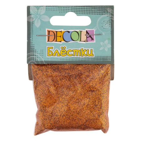 Блестки декоративные "Decola", античное золото, размер 0,3 мм, в упаковке 20г