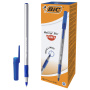 Ручка шариковая с грипом BIC "Round Stic Exact", СИНЯЯ, корпус серый, узел 0,7 мм, линия письма 0,28 мм, 918543 - Ручки шариковые неавтоматические